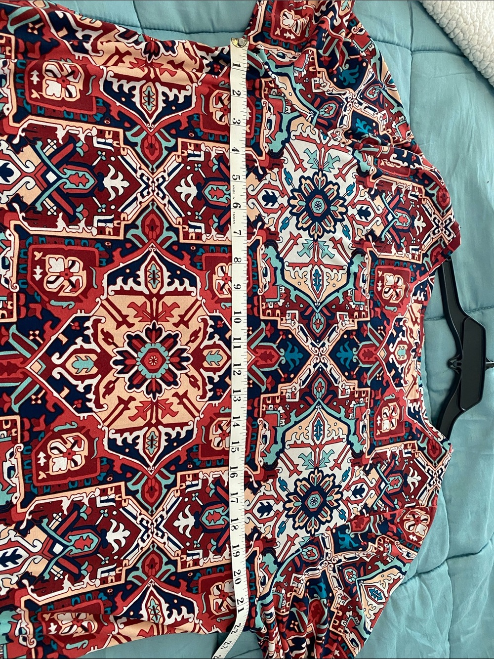 Ruby Rd. Red Multi Printed Tunic with Navy Border - Picture 6 of 6